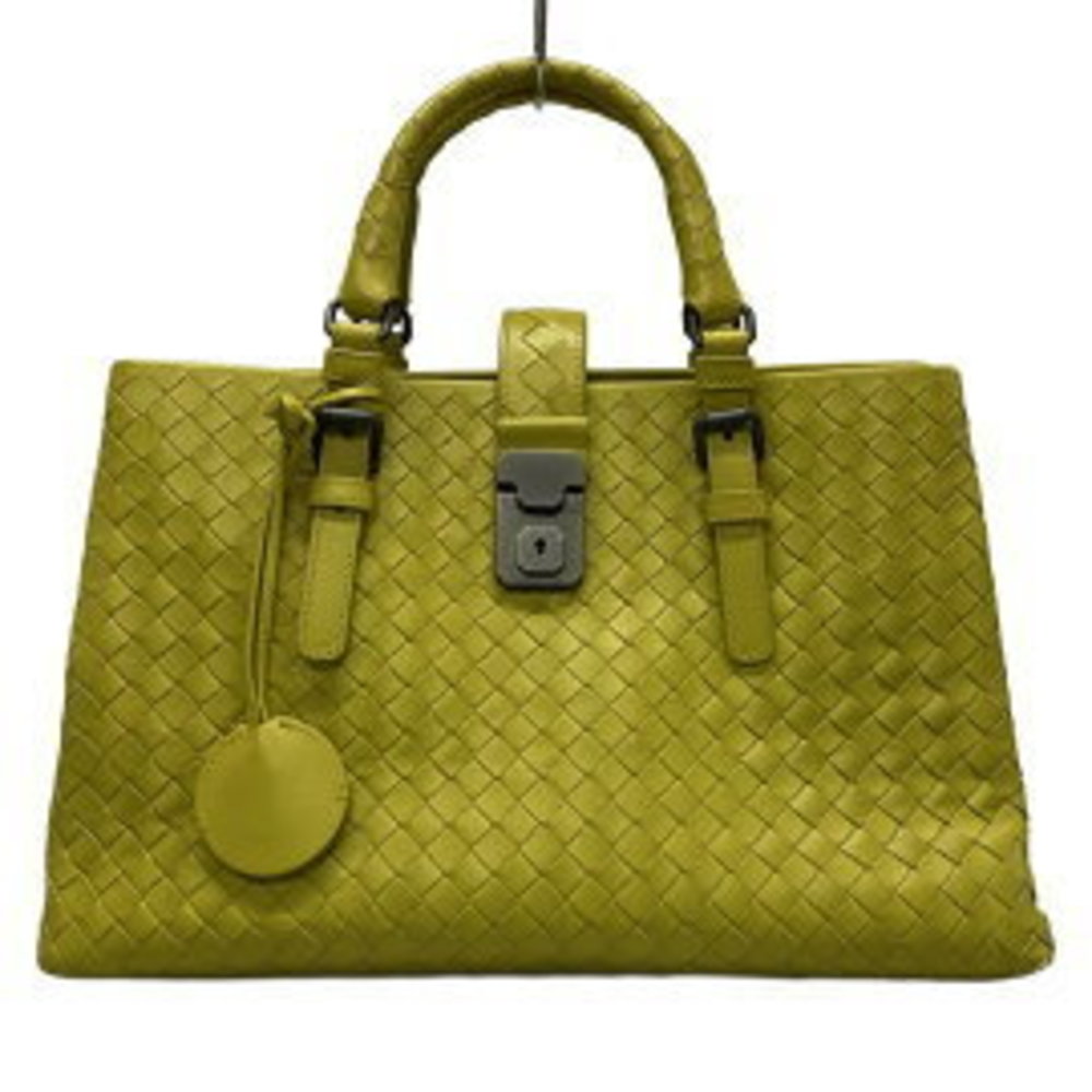 BOTTEGA VENETA Small Rome Bag Handbag Yellow Green Leather